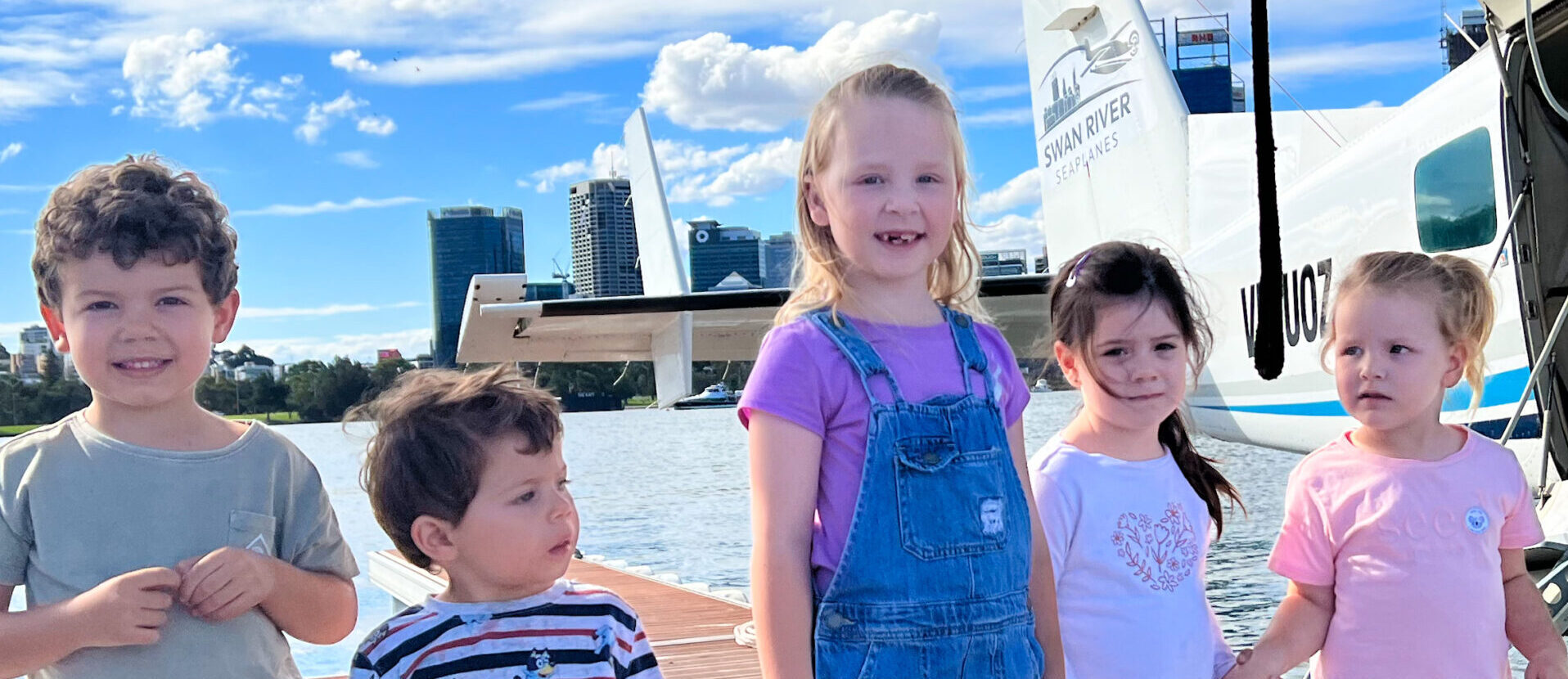 Kids at the seaplane dock